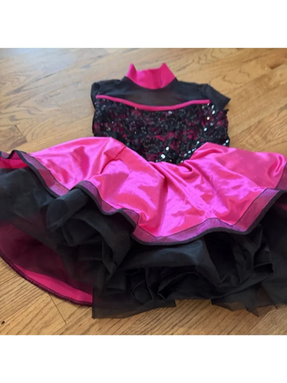 Weissman Pink Black Medium Child Competition Dance Costume 15463